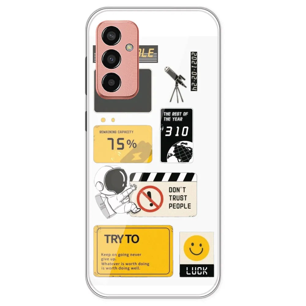 Space - Clear Printed Silicone Case For Samsung Galaxy F13