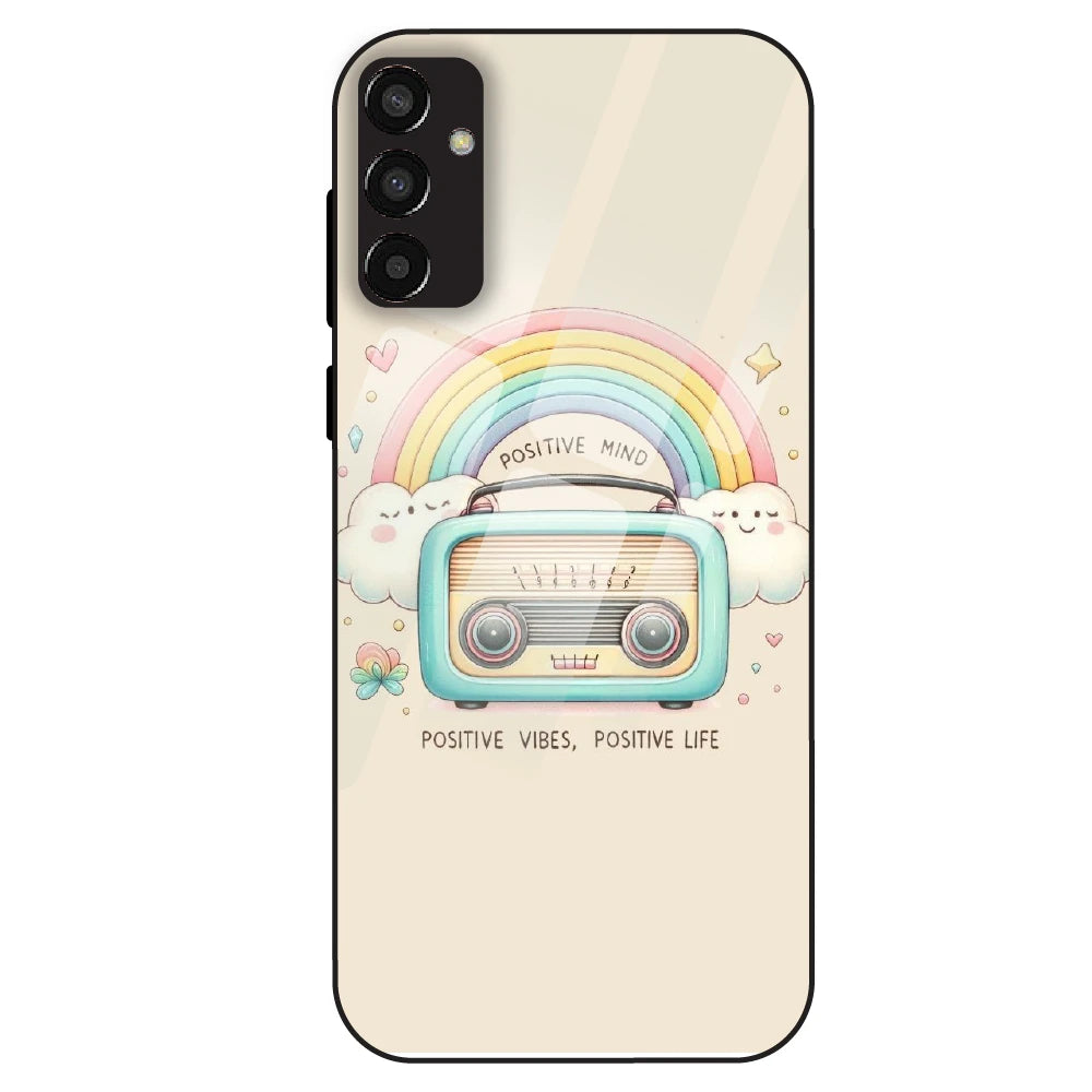 Positive Vibes Retro - Glass Case For Samsung Galaxy F13