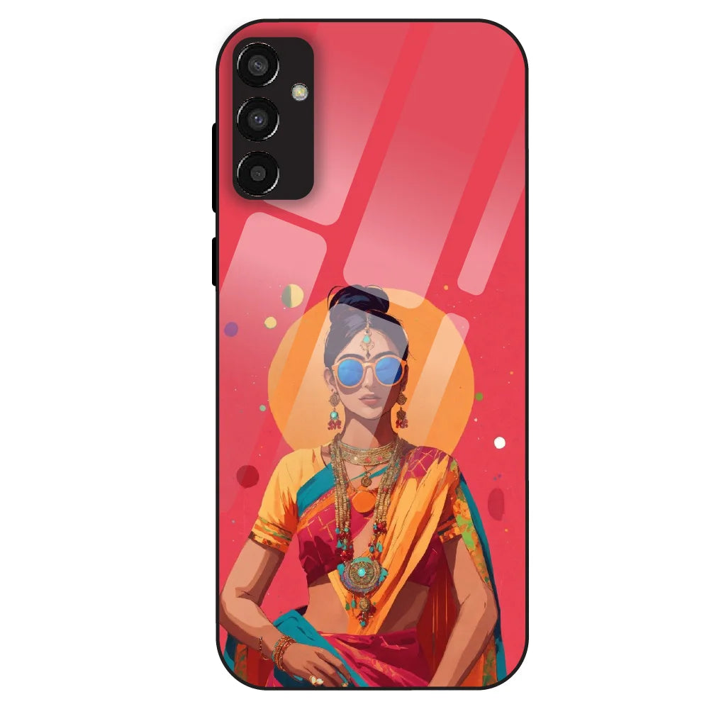 Trendy Ethnic Beauty - Glass Case For Samsung Galaxy F13