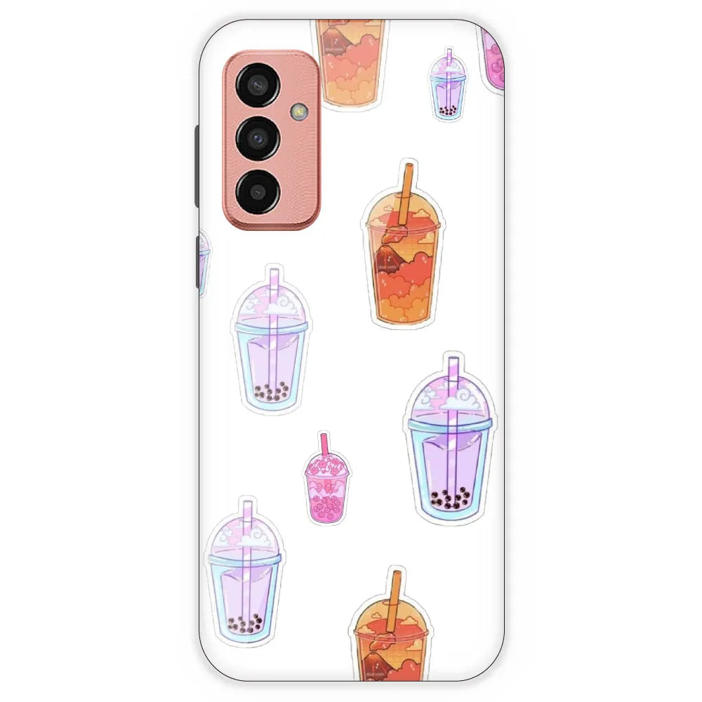 Bubble Tea - Clear Printed Silicone Case For Samsung Galaxy F13