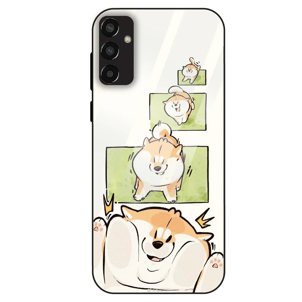 Cute Shiba Steps - Glass Case For Samsung Galaxy F13