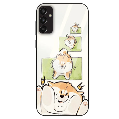 Cute Shiba Steps - Glass Case For Samsung Galaxy F13