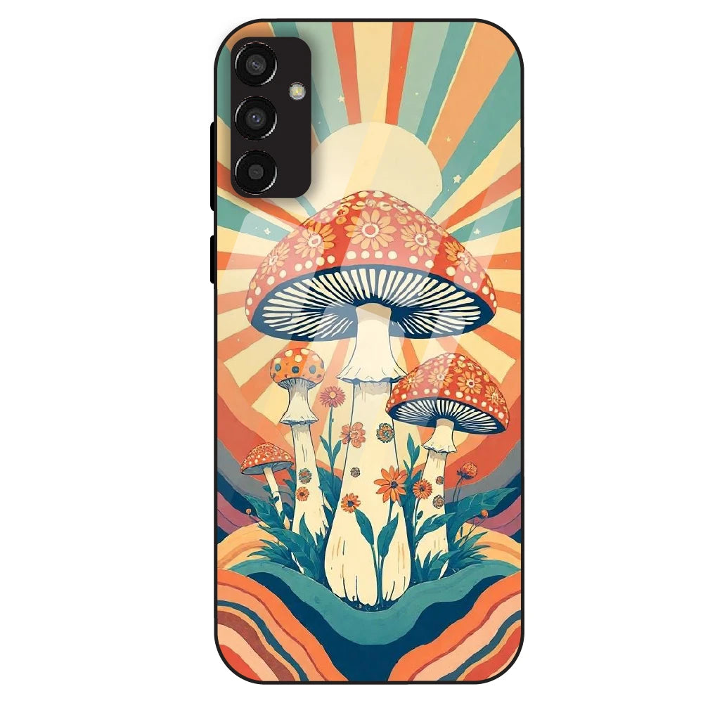 Retro Mushroom Art - Glass Case For Samsung Galaxy F13