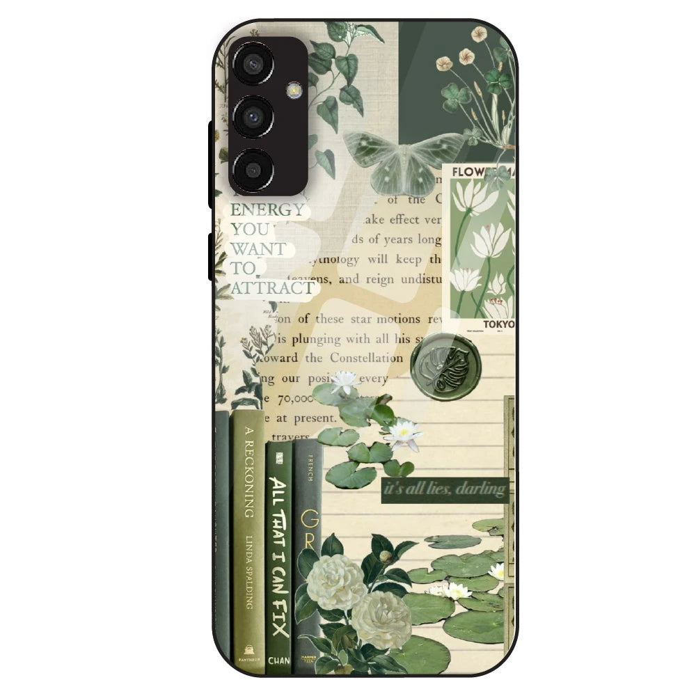 Botanical Vintage Collage - Glass Case For Samsung Galaxy F13