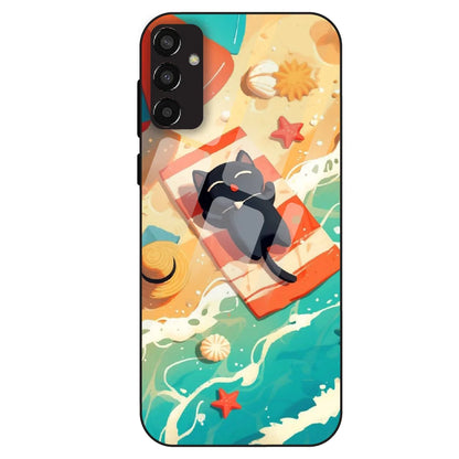 Beach Cat Aesthetic - Glass Case For Samsung Galaxy F13