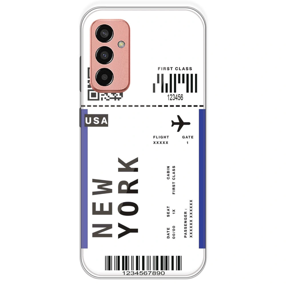 New York Ticket - Clear Printed Silicone Case For Samsung Galaxy F13