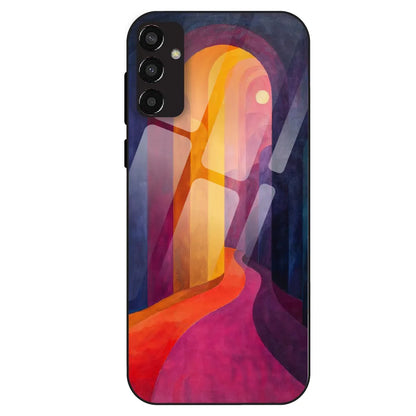 Abstract Sunset Path - Glass Case For Samsung Galaxy F13