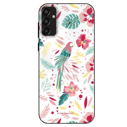 Tropical Parrot Floral - Glass Case For Samsung Galaxy F13