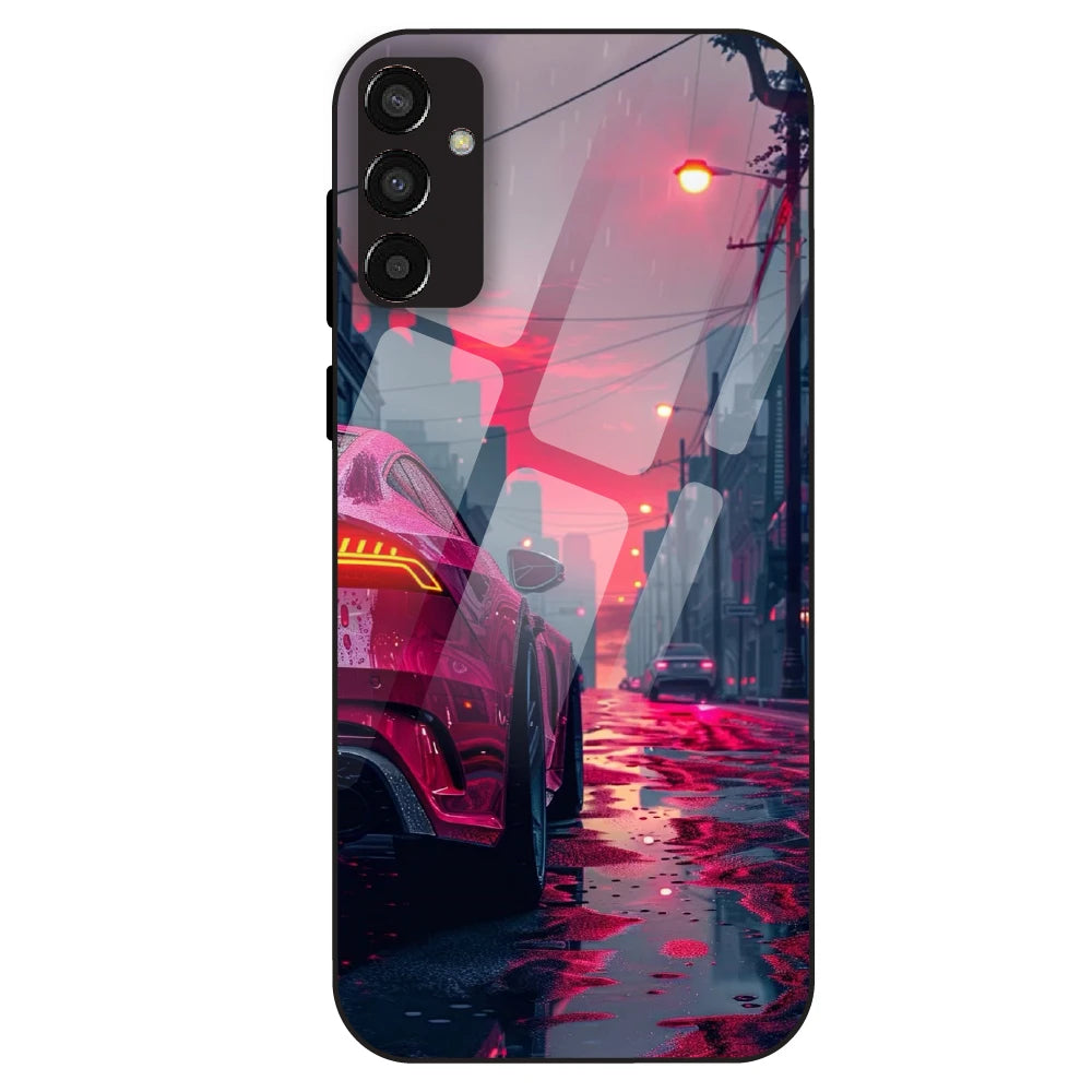 Neon Street Racer - Glass Case For Samsung Galaxy F13