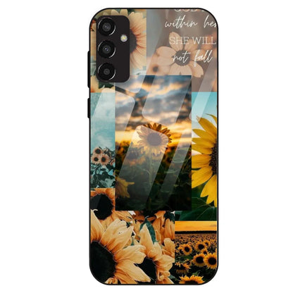 Sunflower Serenity Collage - Glass Case For Samsung Galaxy F13