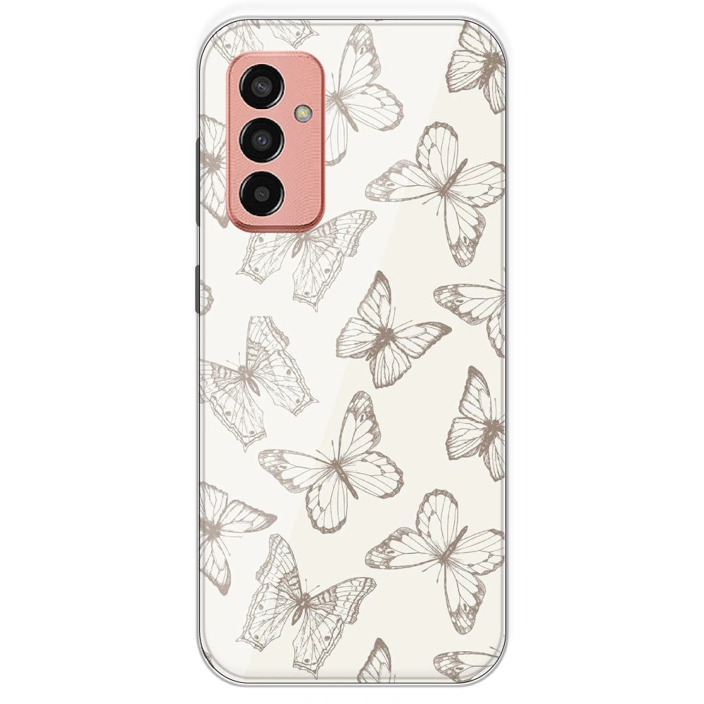 White Butterflies - Printed Silicone Case For Samsung Galaxy F13