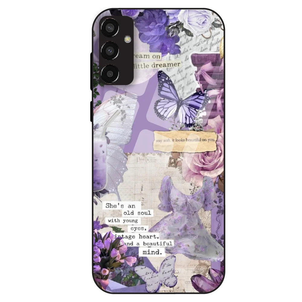 Lavender Vintage Collage - Glass Case For Samsung Galaxy F13