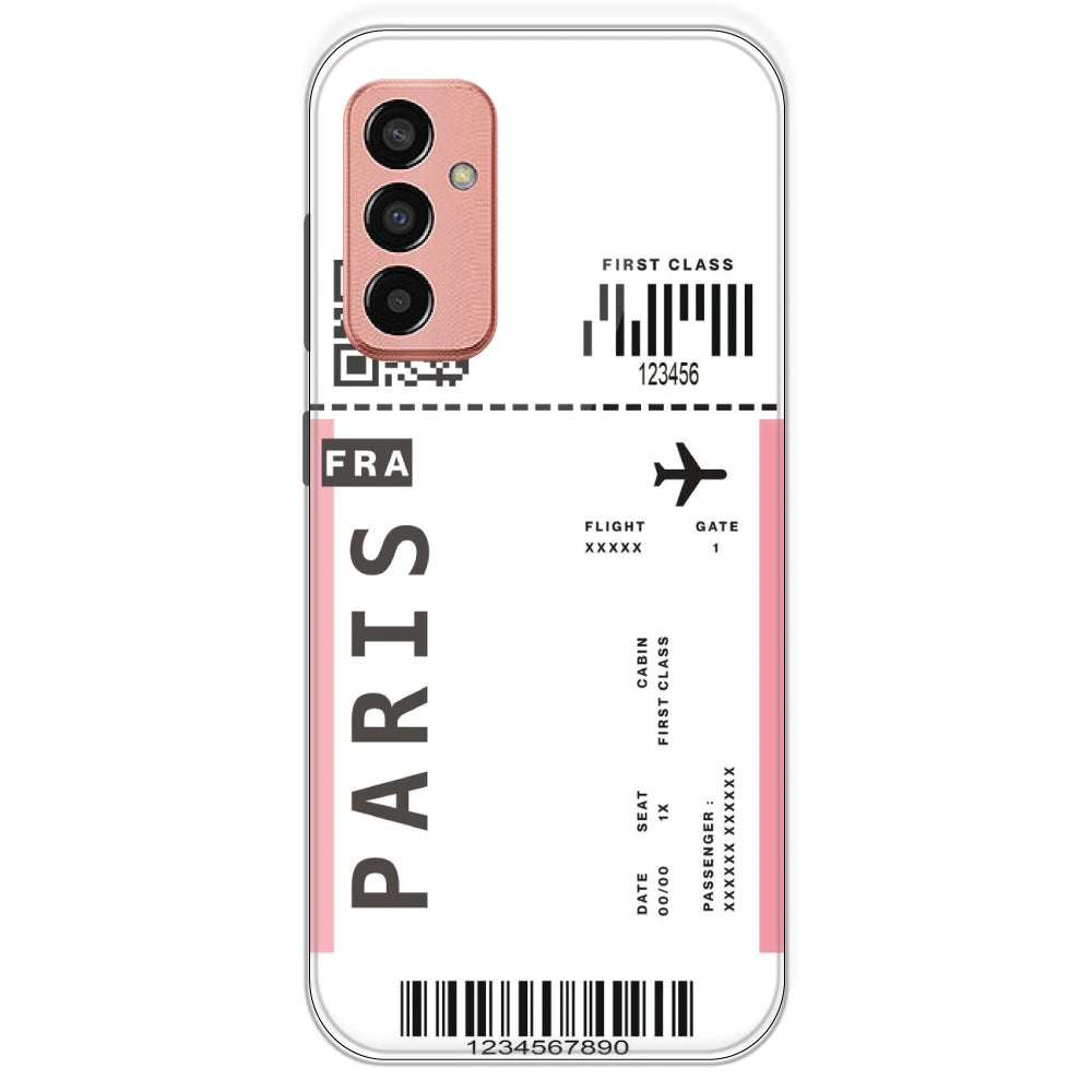 Paris Ticket - Clear Printed Silicone Case For Samsung Galaxy F13