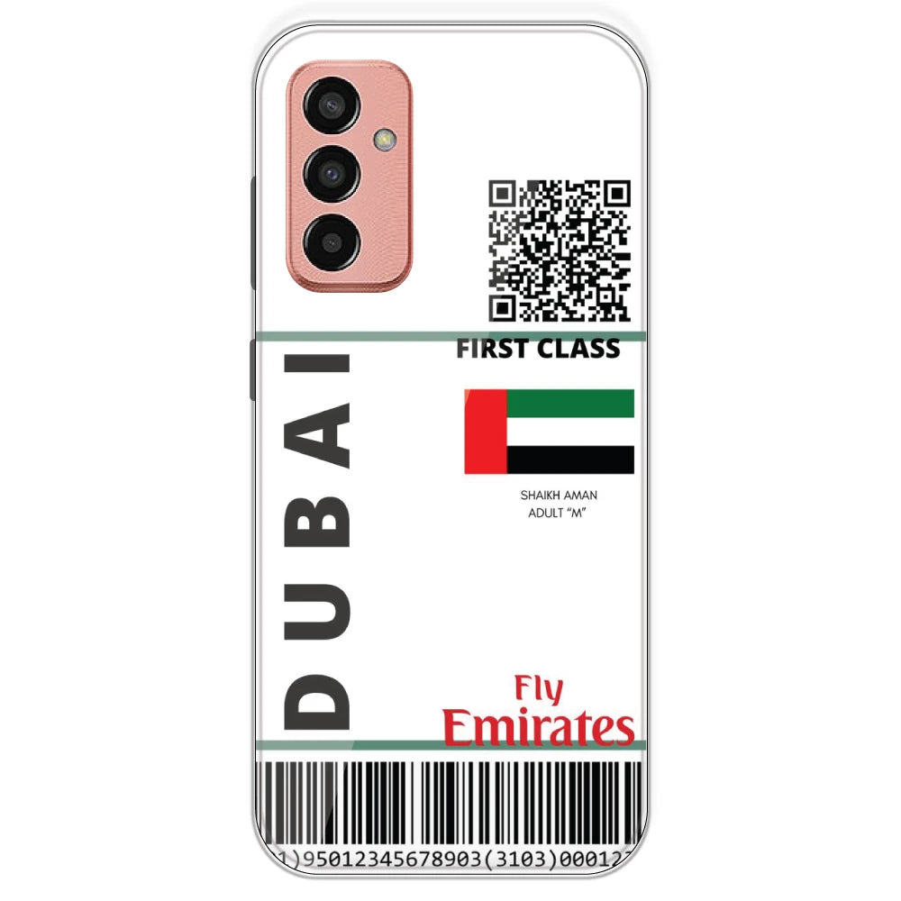 Dubai Ticket - Clear Printed Silicone Case For Samsung Galaxy F13