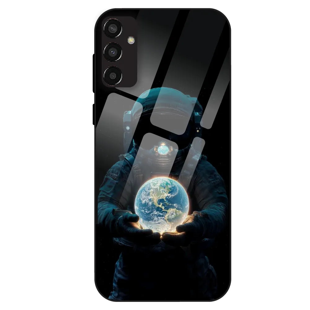 Astronaut Holding Earth - Glass Case For Samsung Galaxy F13
