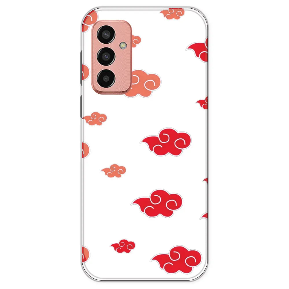 Red Clouds - Clear Printed Silicone Case For Samsung Galaxy F13