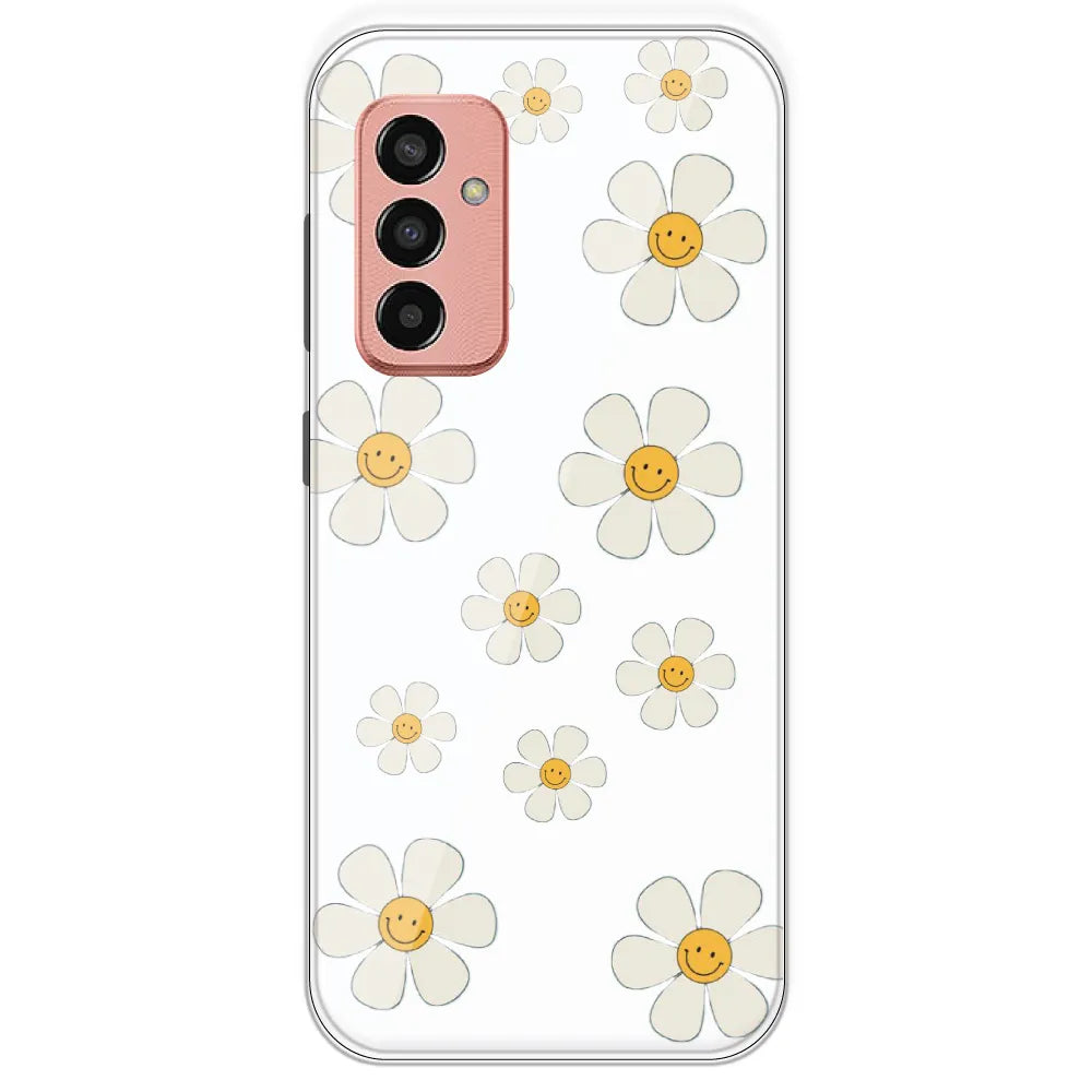 Smile Flowers - Clear Printed Silicone Case For Samsung Galaxy F13