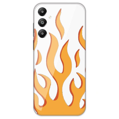 Orange Flames - Clear Printed Silicone Case For Samsung Galaxy F14
