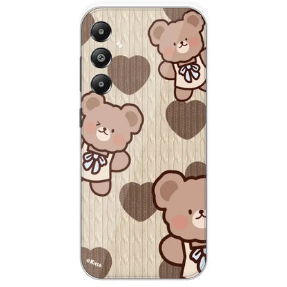 Teddy Heart - Printed Silicone Case For Samsung Galaxy F14