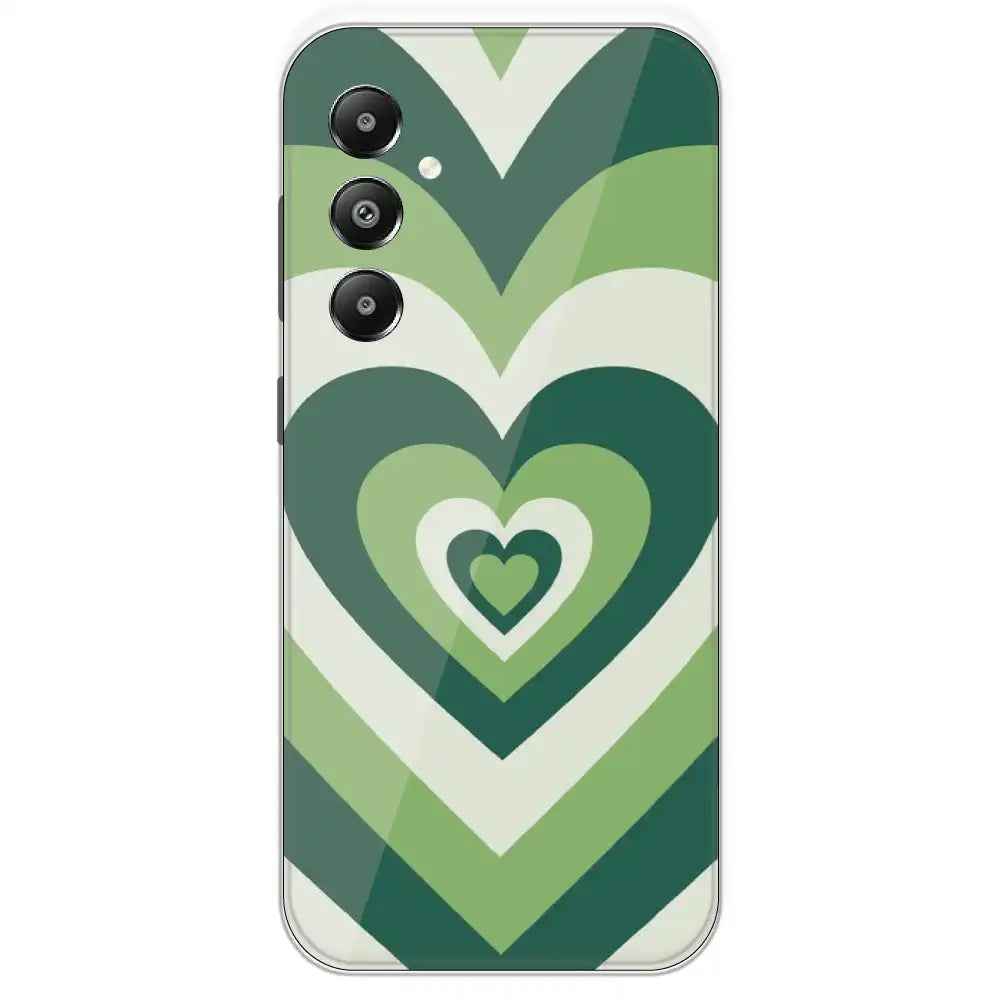 Dark Green Hearts - Printed Silicone Case For Samsung Galaxy F14