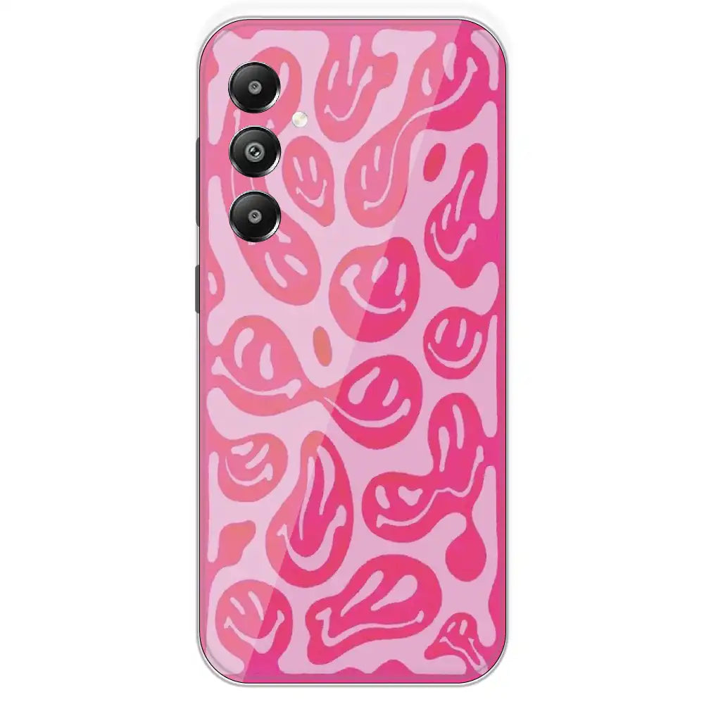 Pink Smilies - Printed Silicone Case For Samsung Galaxy F14