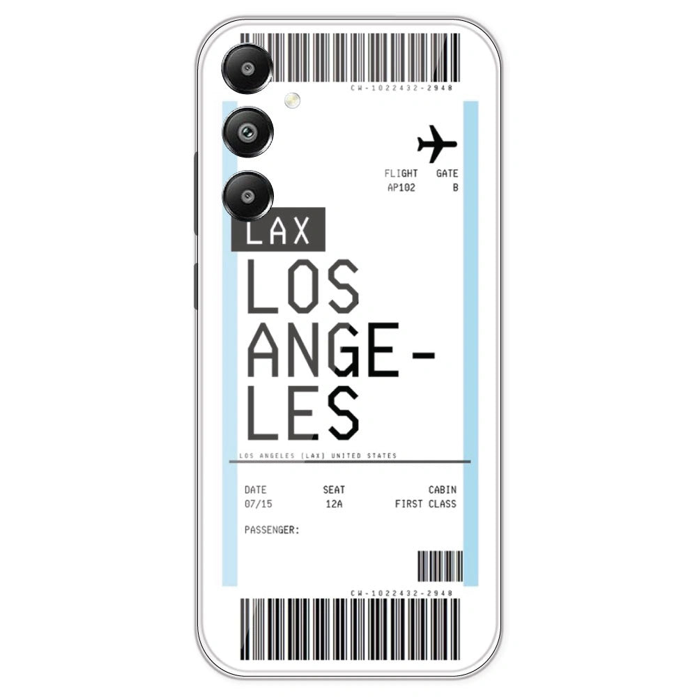 Los Angeles Ticket - Clear Printed Silicone Case For Samsung Galaxy F14