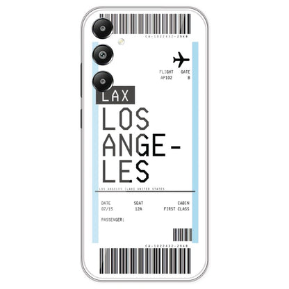 Los Angeles Ticket - Clear Printed Silicone Case For Samsung Galaxy F14