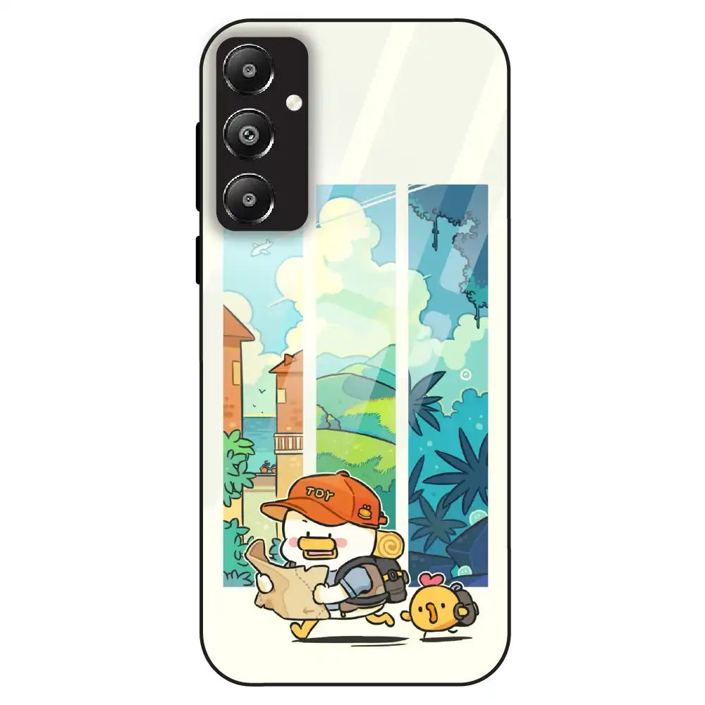 Cute Duck Adventure - Glass Case For Samsung Galaxy F14