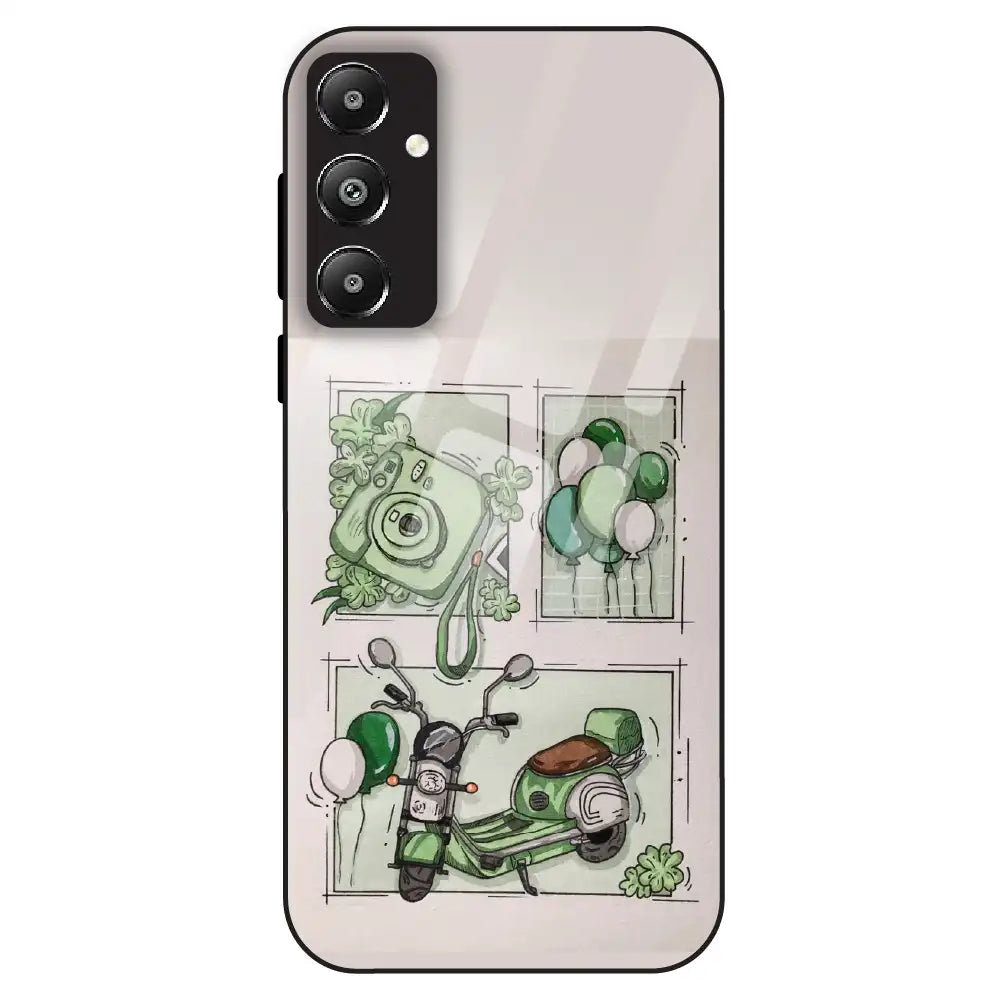 Vintage Green Sketch Aesthetic - Glass Case For Samsung Galaxy F14