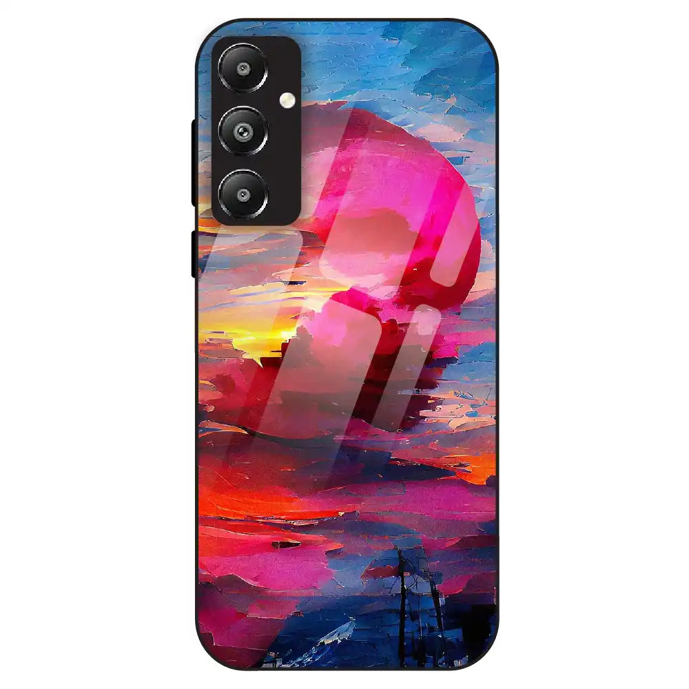 Abstract Sunset Vibes - Glass Case For Samsung Galaxy F14