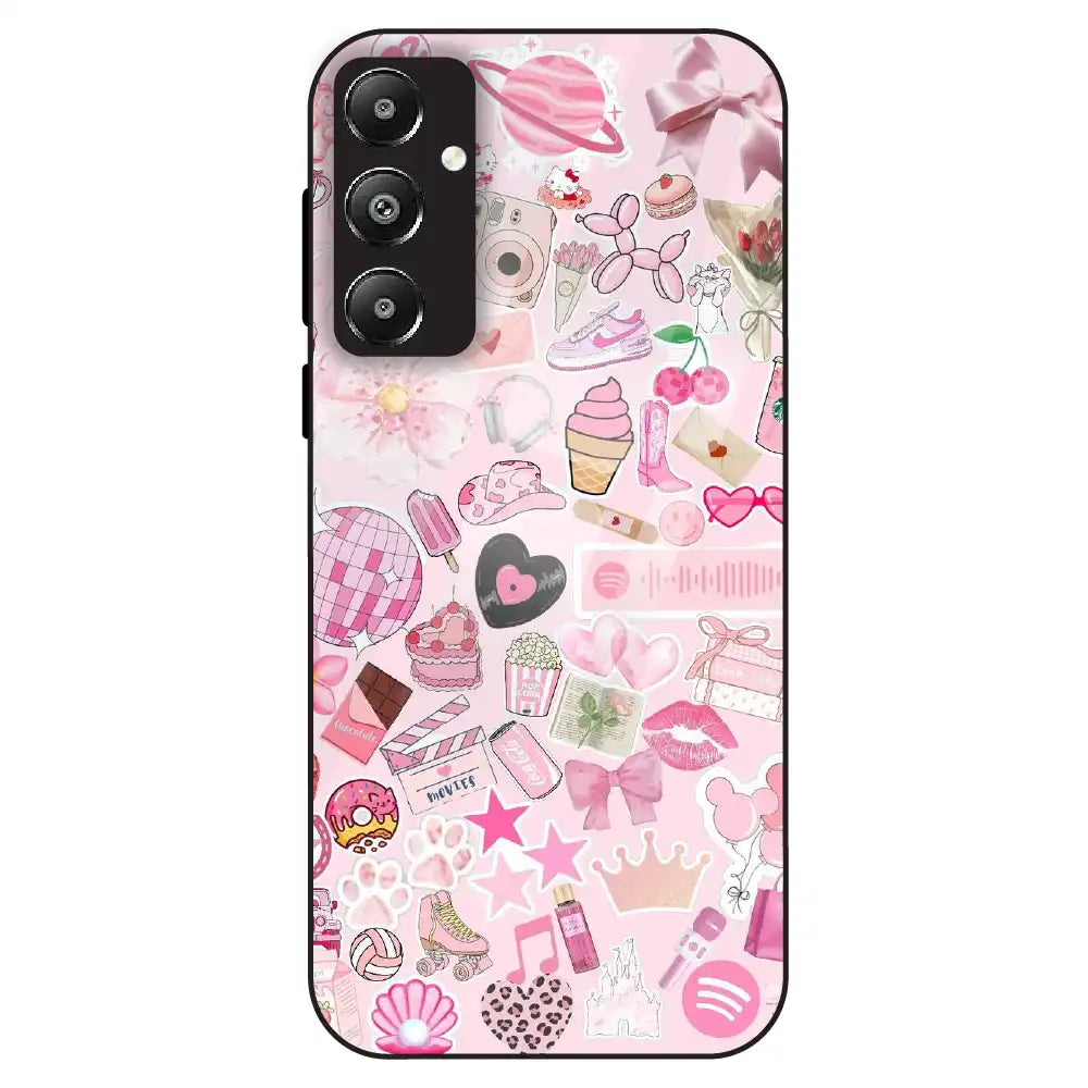 Pink Pop Aesthetic Collage - Glass Case For Samsung Galaxy F14