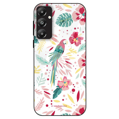 Tropical Parrot Floral - Glass Case For Samsung Galaxy F14