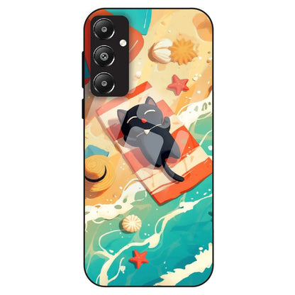 Beach Cat Aesthetic - Glass Case For Samsung Galaxy F14