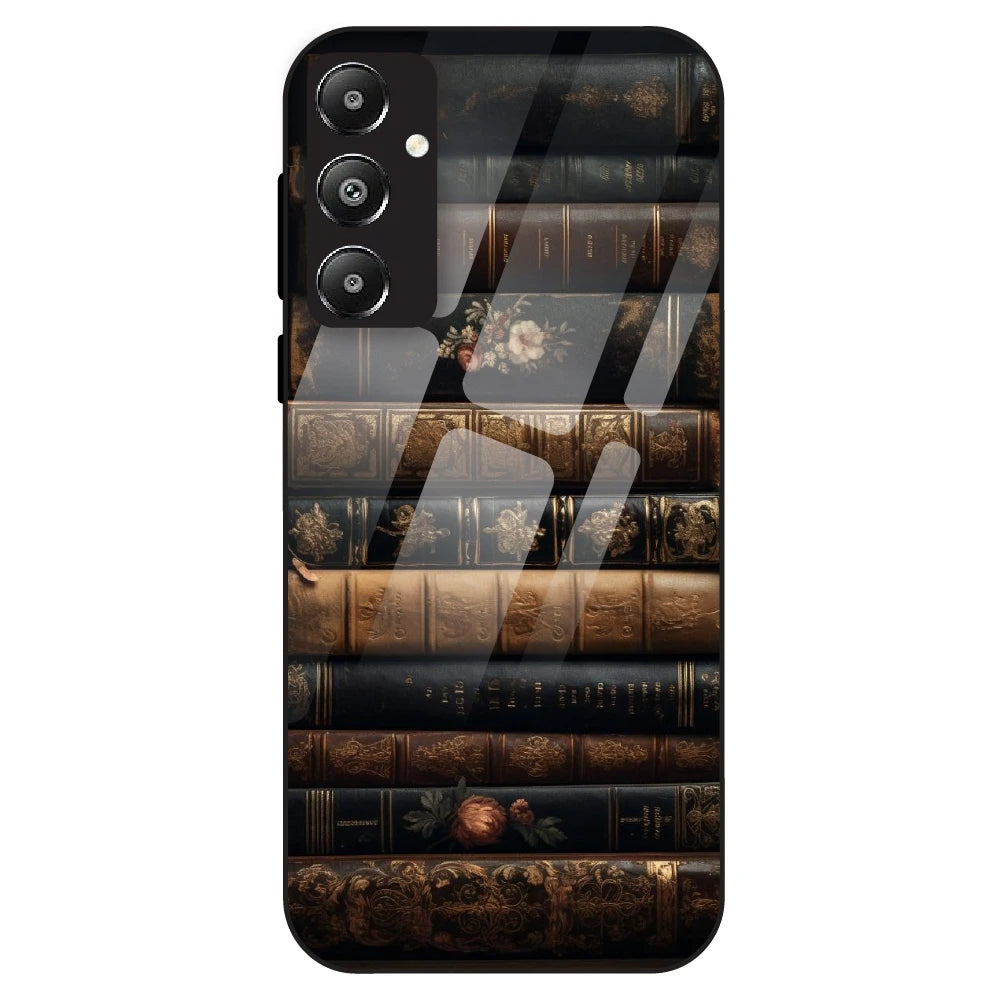 Vintage Book Stack - Glass Case For Samsung Galaxy F14