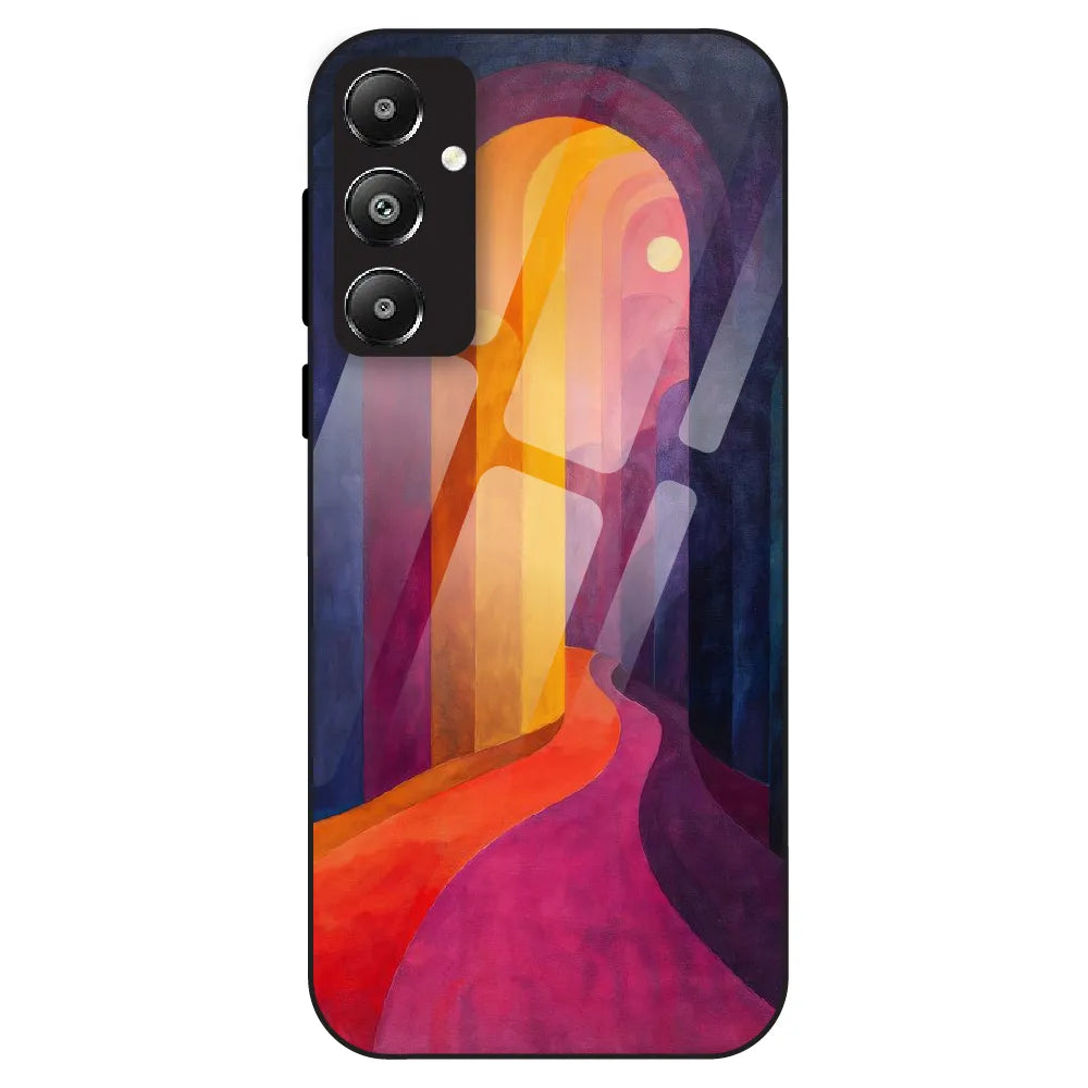 Abstract Sunset Path - Glass Case For Samsung Galaxy F14