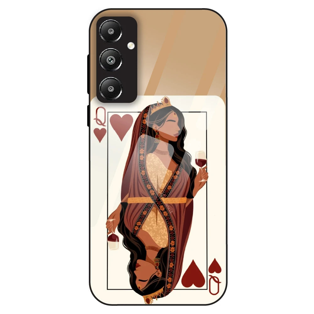 Queen of Hearts Design - Glass Case For Samsung Galaxy F14