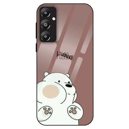 Cute Bear Minimal - Glass Case For Samsung Galaxy F14