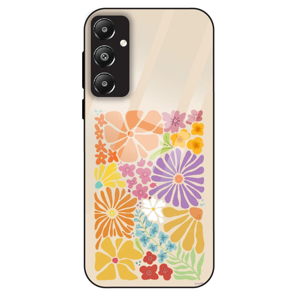 Colorful Floral - Glass Case For Samsung Galaxy F14