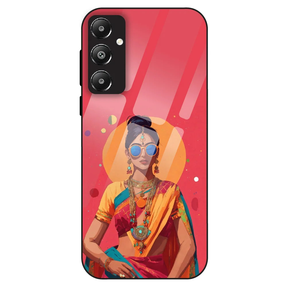 Trendy Ethnic Beauty - Glass Case For Samsung Galaxy F14