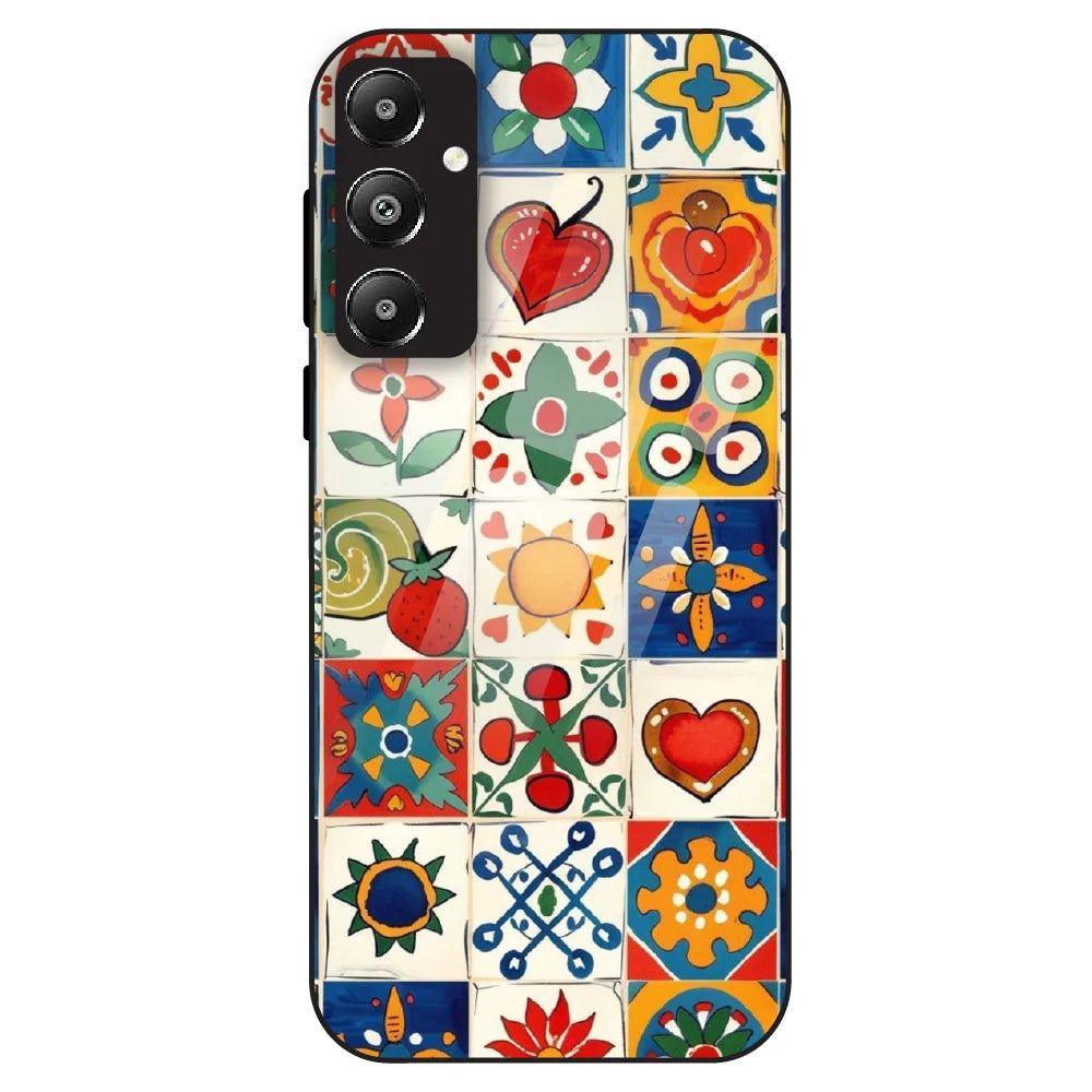 Colorful Tile Art - Glass Case For Samsung Galaxy F14
