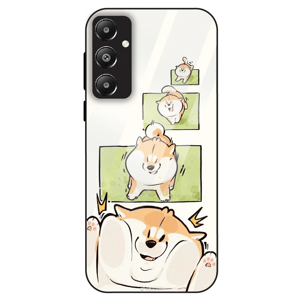 Cute Shiba Steps - Glass Case For Samsung Galaxy F14