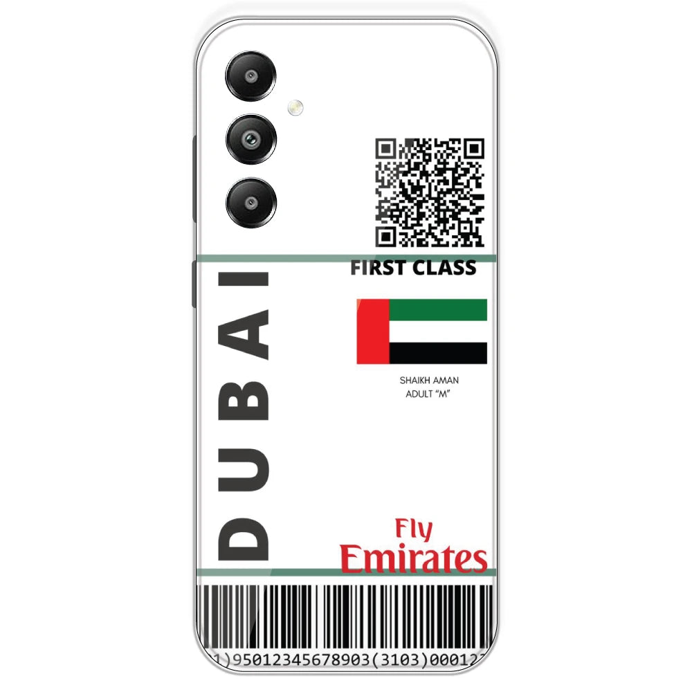 Dubai Ticket - Clear Printed Silicone Case For Samsung Galaxy F14