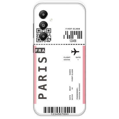 Paris Ticket - Clear Printed Silicone Case For Samsung Galaxy F14