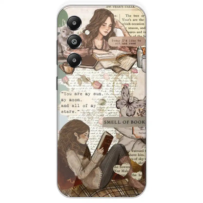 Book Collage - Printed Silicone Case For Samsung Galaxy F15