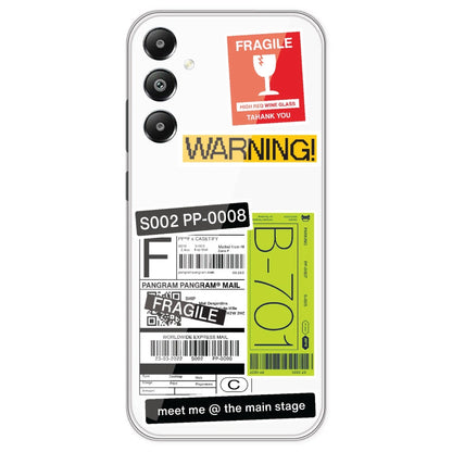 Fragile Labels - Clear Printed Silicone Case For Samsung Galaxy F15