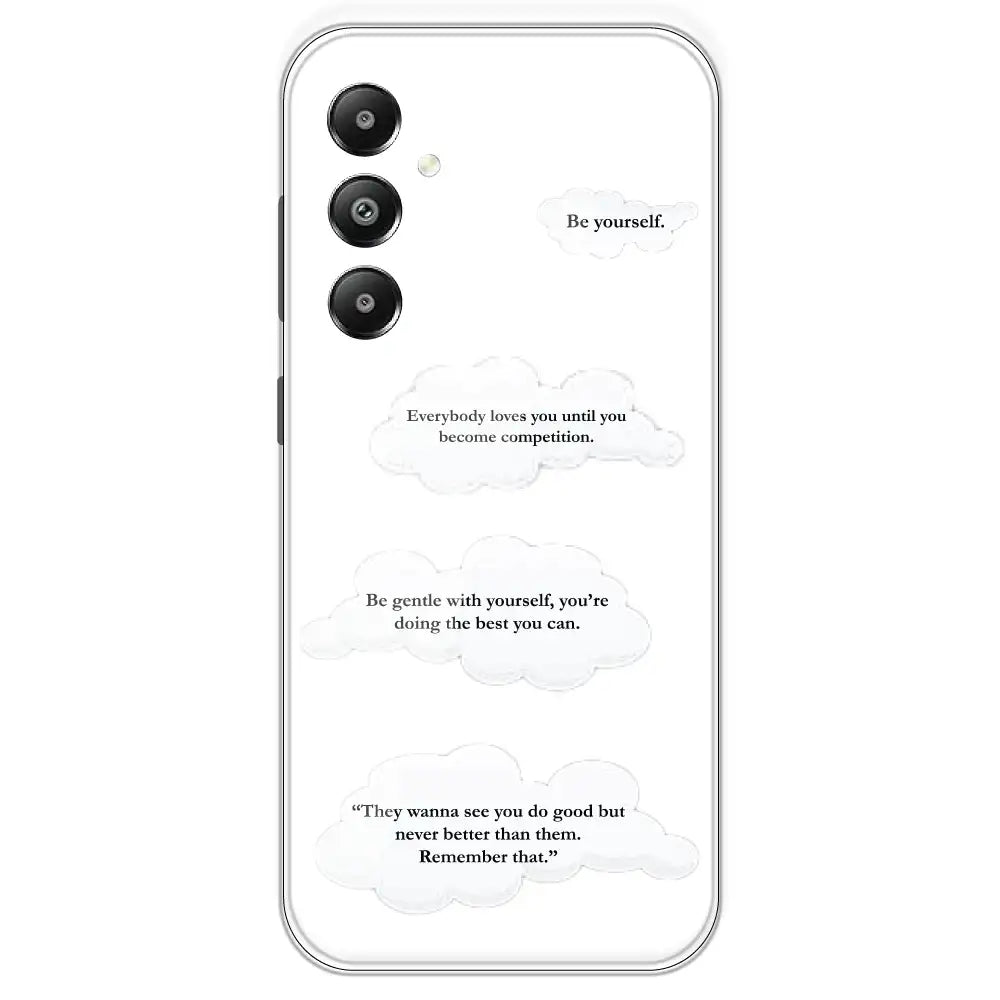 Quotes And Clouds - Clear Printed Silicone Case For Samsung Galaxy F15