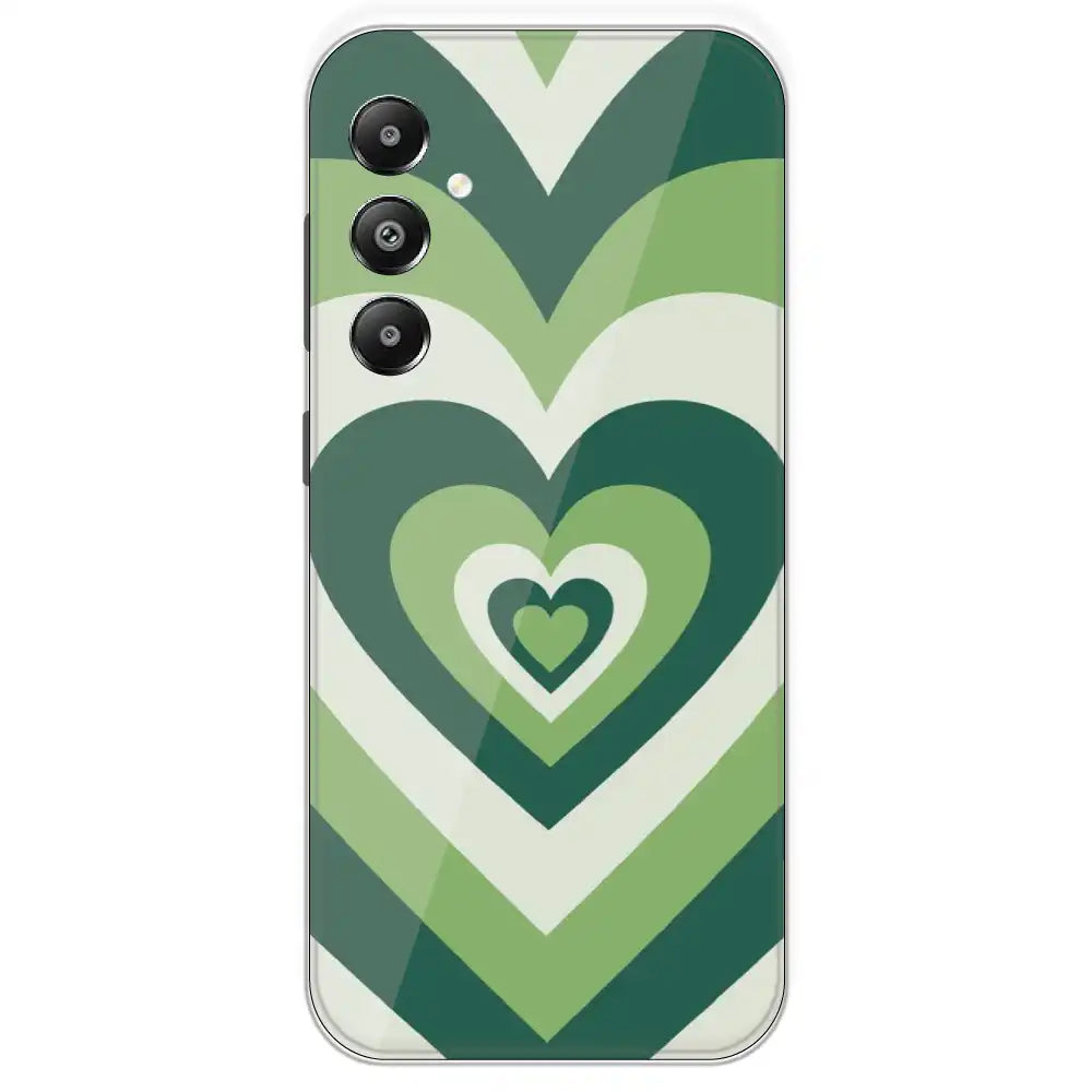 Dark Green Hearts - Printed Silicone Case For Samsung Galaxy F15