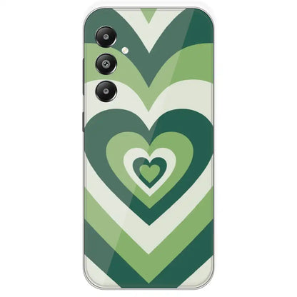 Dark Green Hearts - Printed Silicone Case For Samsung Galaxy F15