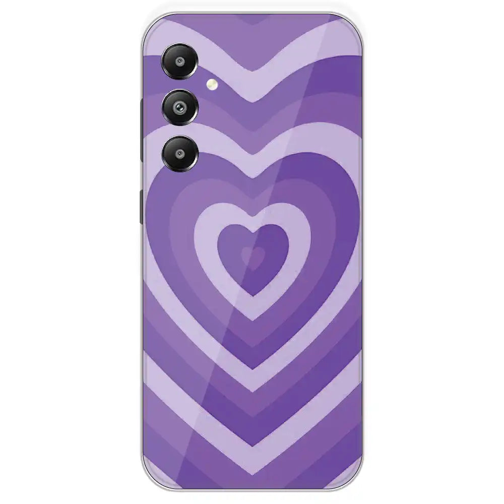 Purple Hearts - Printed Silicone Case For Samsung Galaxy F15