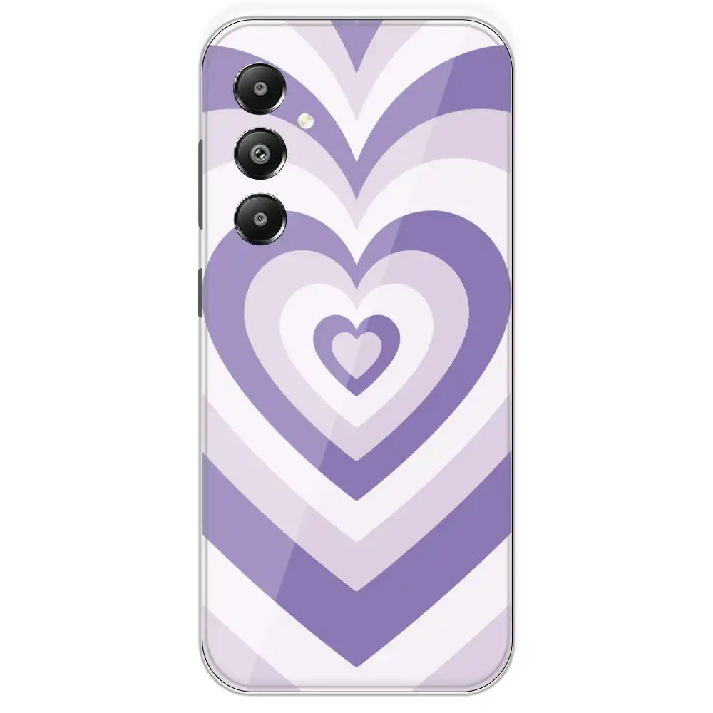 Dark Purple Hearts - Printed Silicone Case For Samsung Galaxy F15